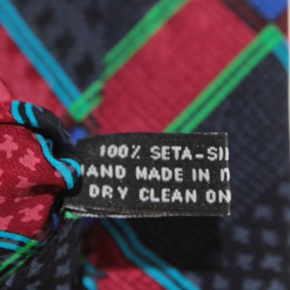 Italo Ferretti NWT Neck Tie in Blue / Multicolor Geometric Print 100% Silk